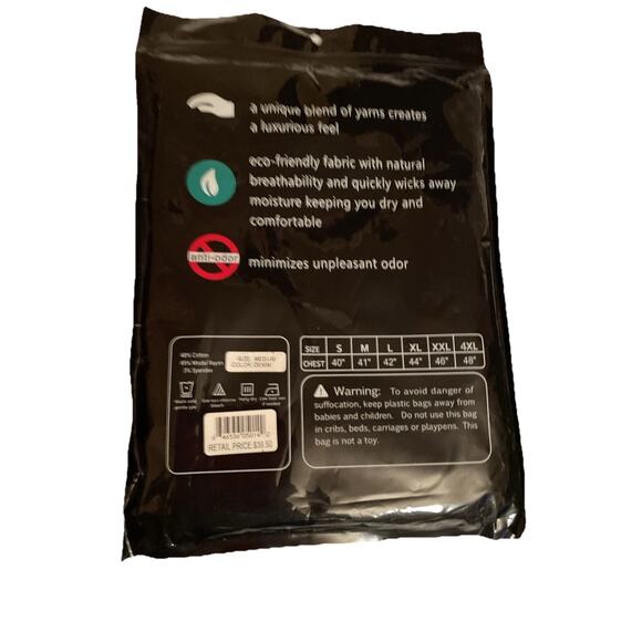 Mens Tee Steven Land Medium Modern Fit V Neck Short Sleeve Stretch Blue New Pkg - Picture 3 of 7